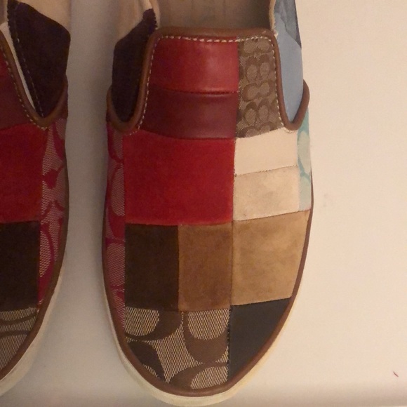 Vintage Coach Patchwork Leather/Suede Slip-On Size 11 - Picture 2 of 8